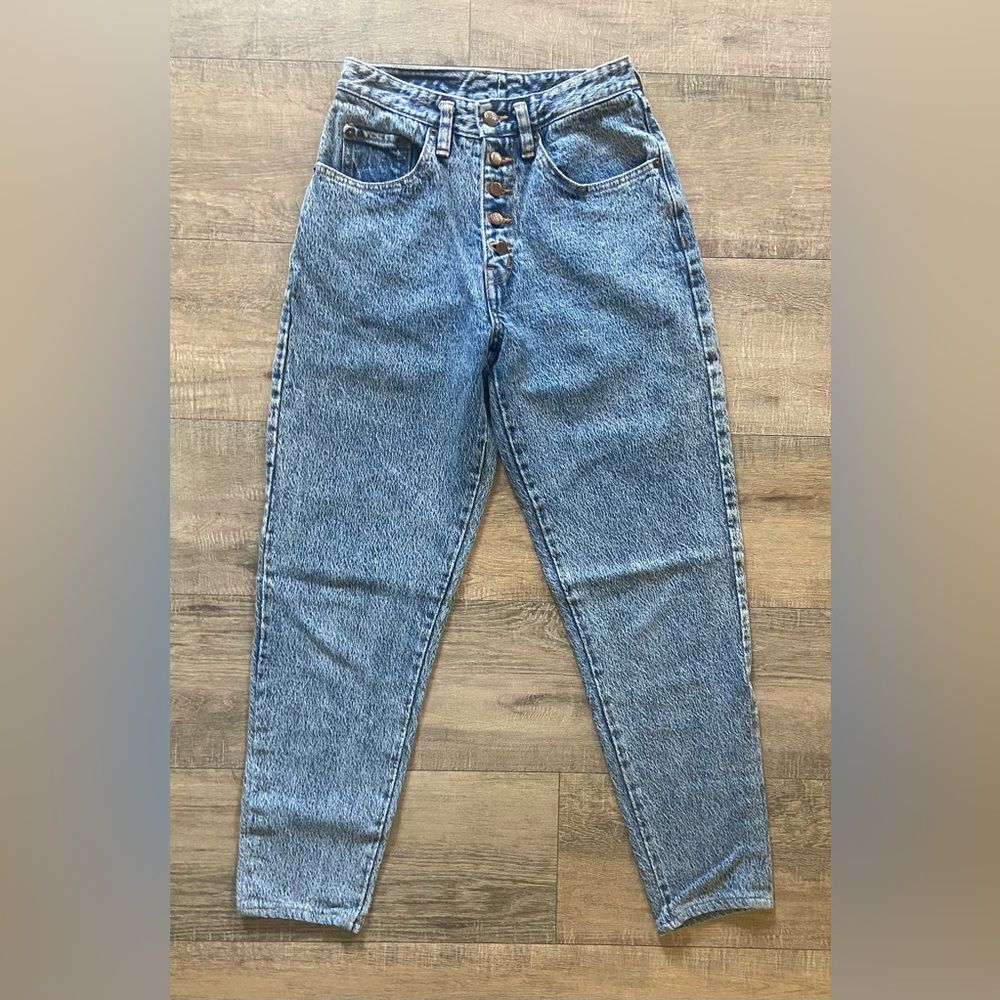 Vintage Pepe womens size 25 acid wash high rise straight denim button fly jeans